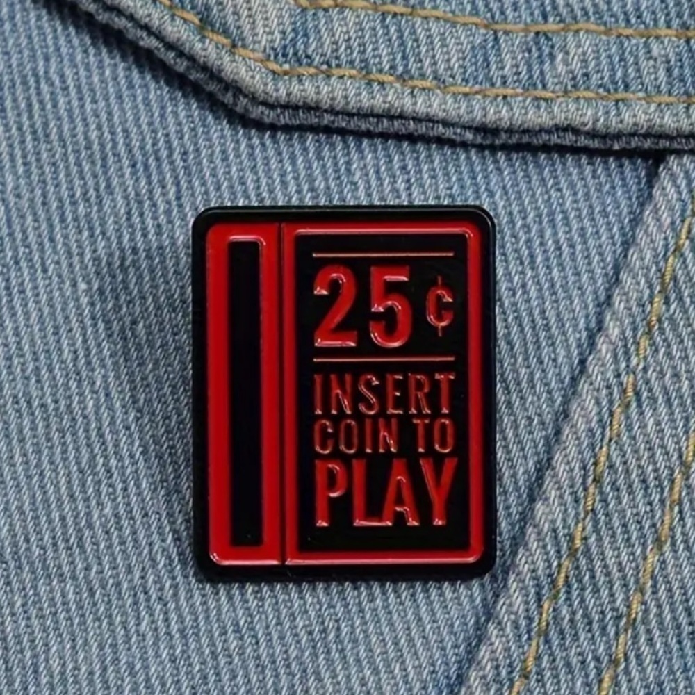 3/$25 Arcade Game Coin Slot “.25 Insert Coin To Play” Novelty, Retro Game Pin